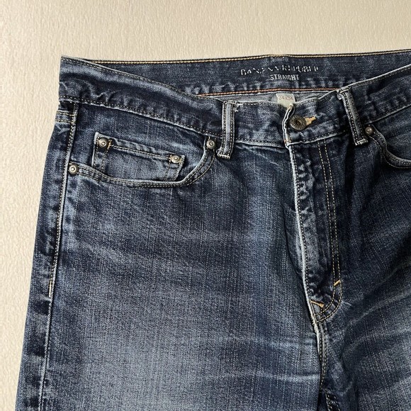 Banana Republic Straight Jeans Mens TAG 34x34 Blue Denim Dark Wash FIT 34x32.5 - Picture 14 of 17